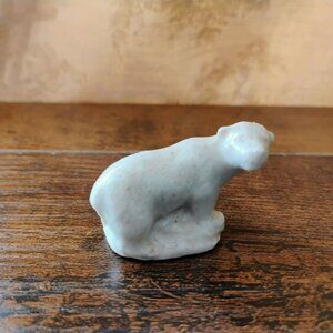 Polar Bear Wade Whimsie Red Rose Tea Figurine, White Ceramic Miniature Vintage